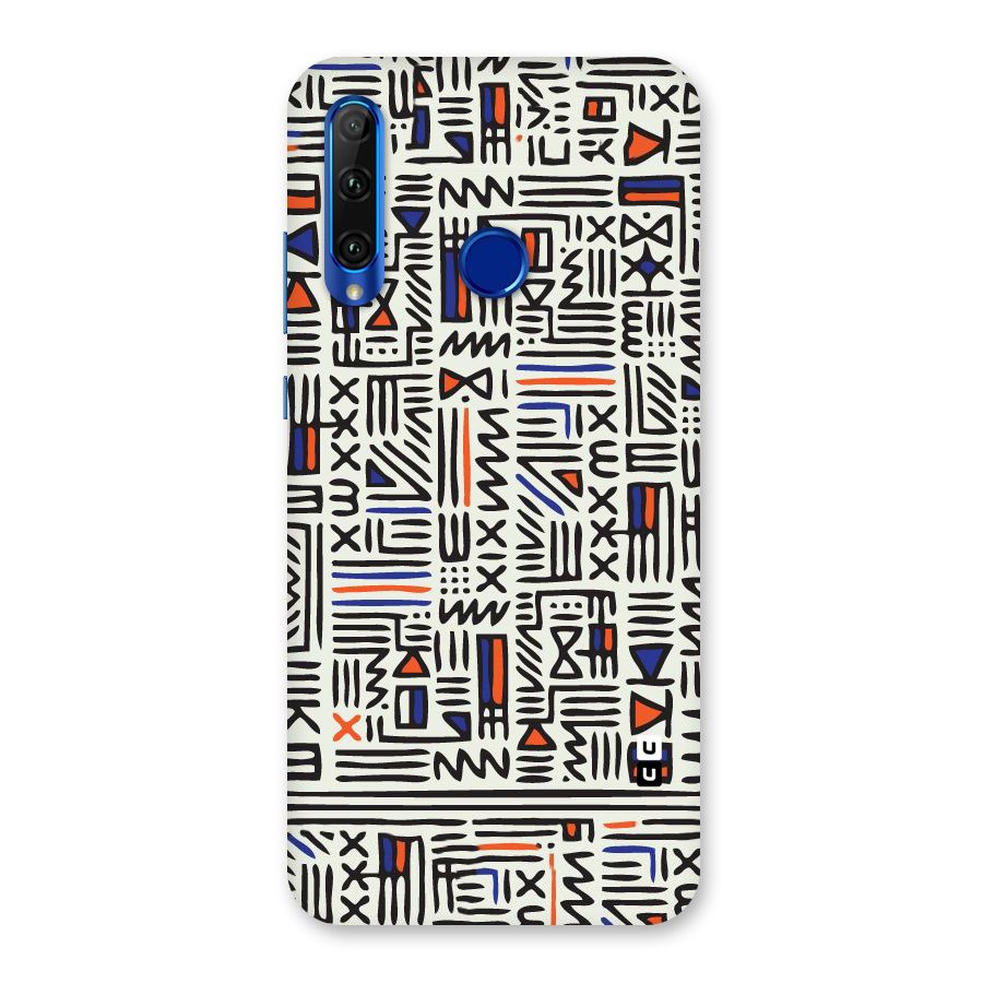 Orange Blue Number Back Case for Honor 20i