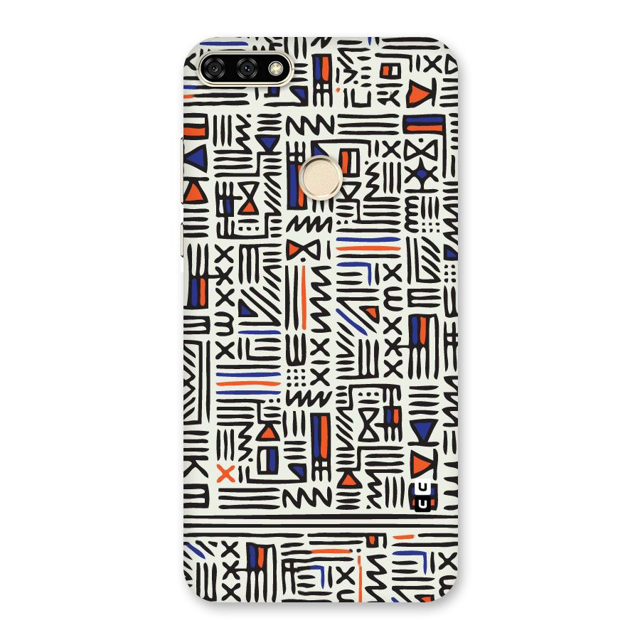 Orange Blue Number Back Case for Honor 7A