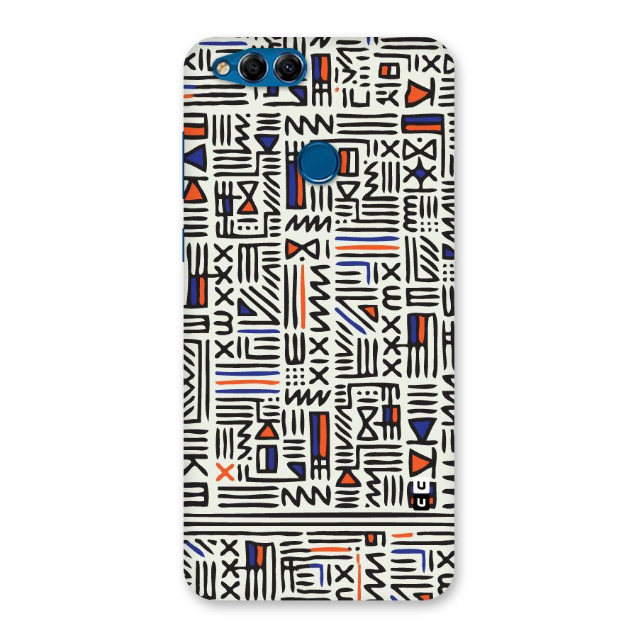 Orange Blue Number Back Case for Honor 7X