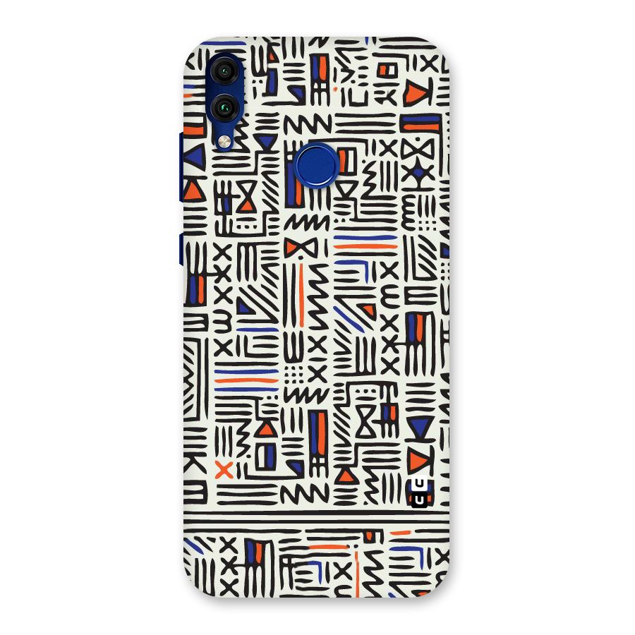 Orange Blue Number Back Case for Honor 8C