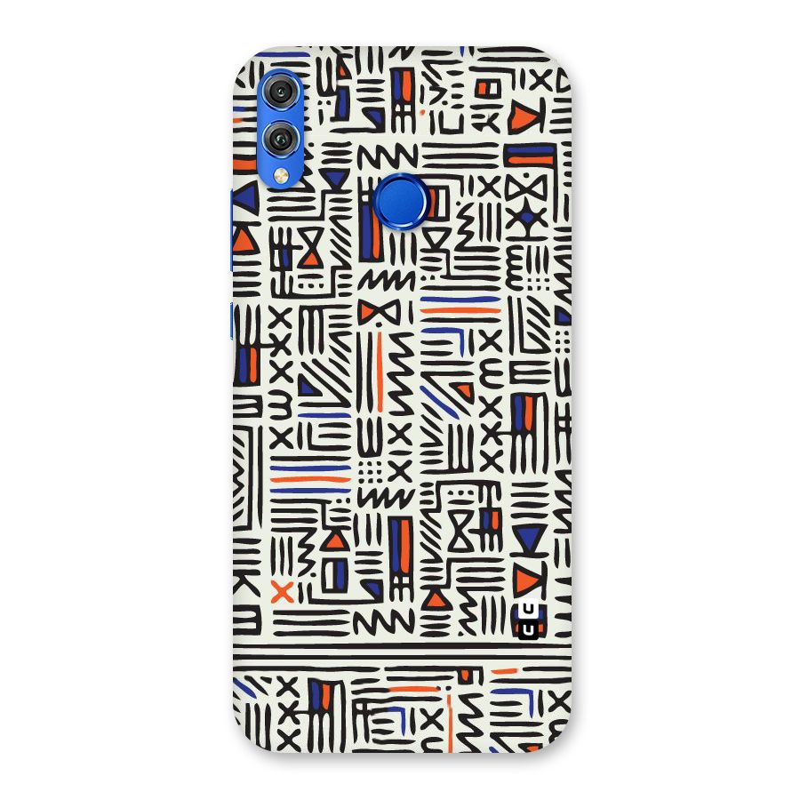 Orange Blue Number Back Case for Honor 8X