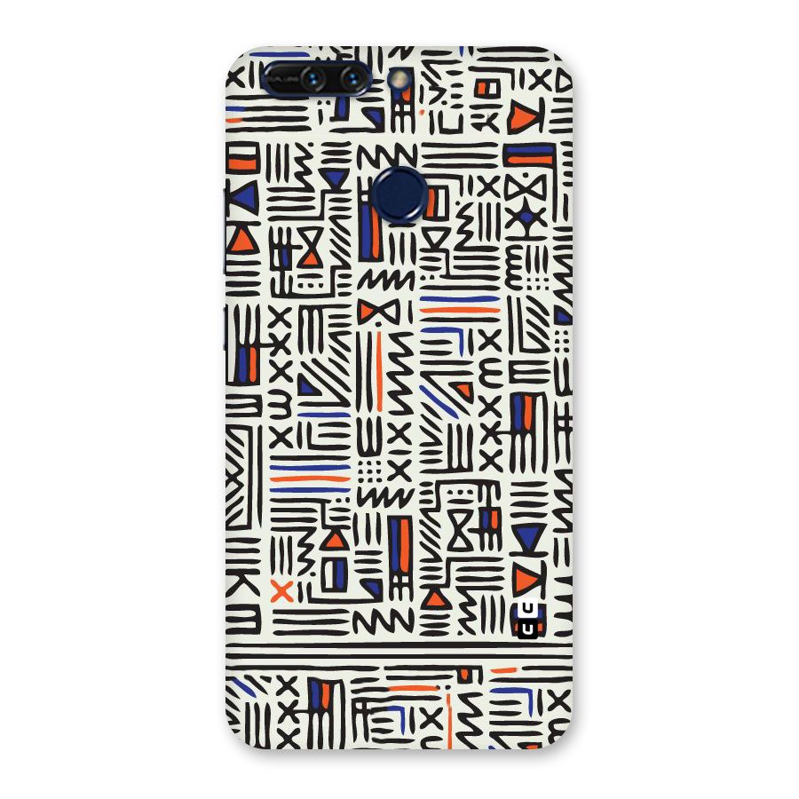 Orange Blue Number Back Case for Honor 8 Pro