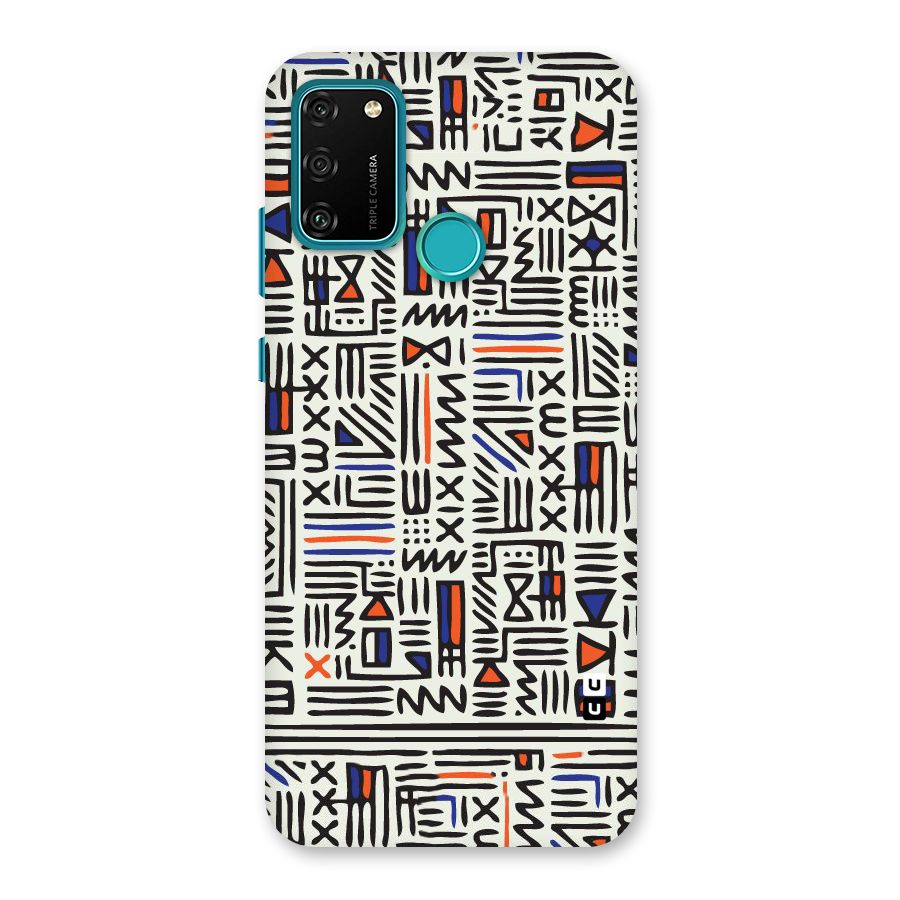 Orange Blue Number Back Case for Honor 9A