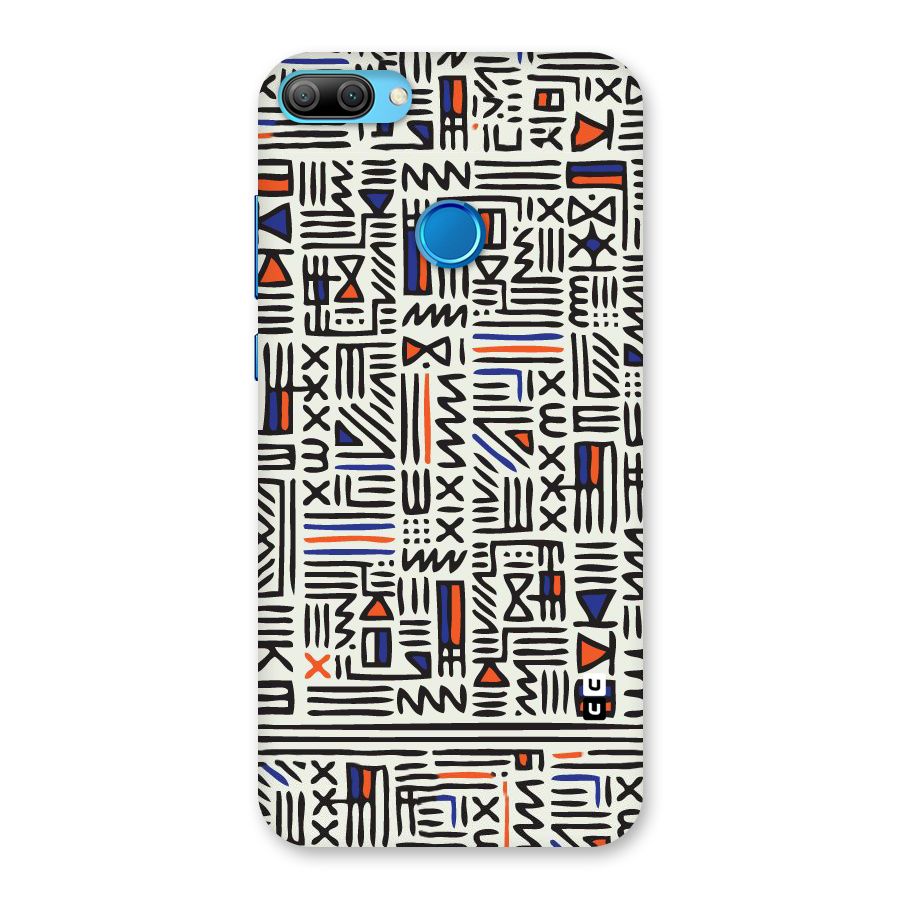 Orange Blue Number Back Case for Honor 9N