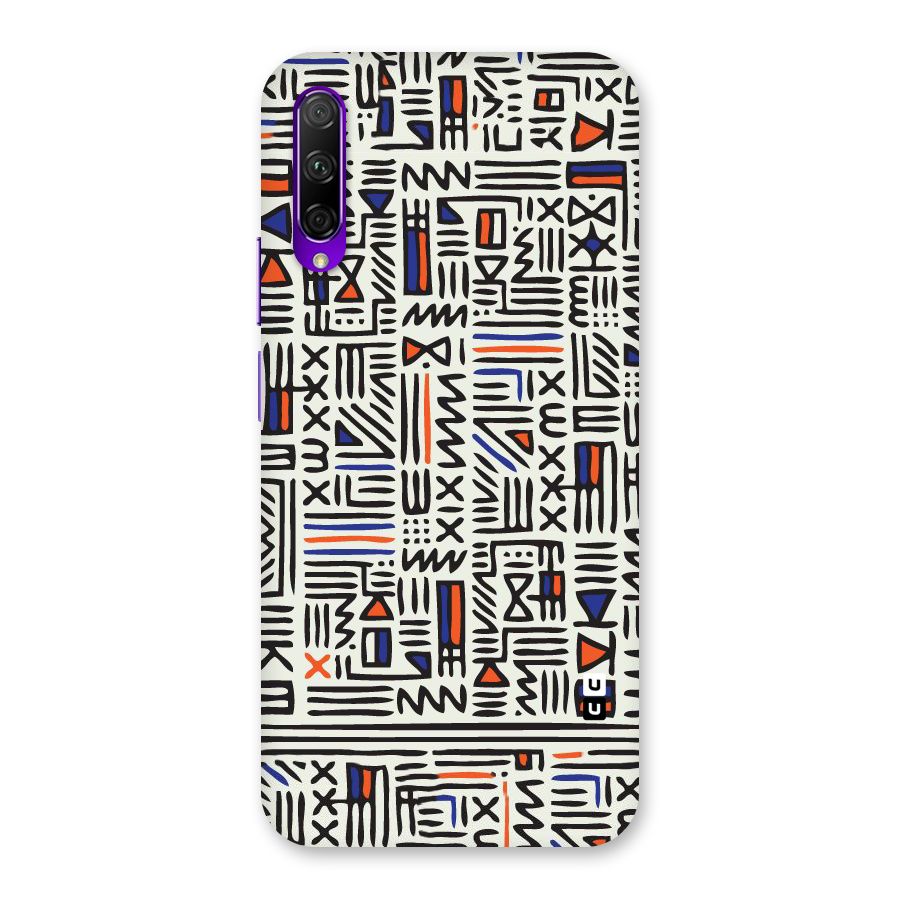 Orange Blue Number Back Case for Honor 9X Pro