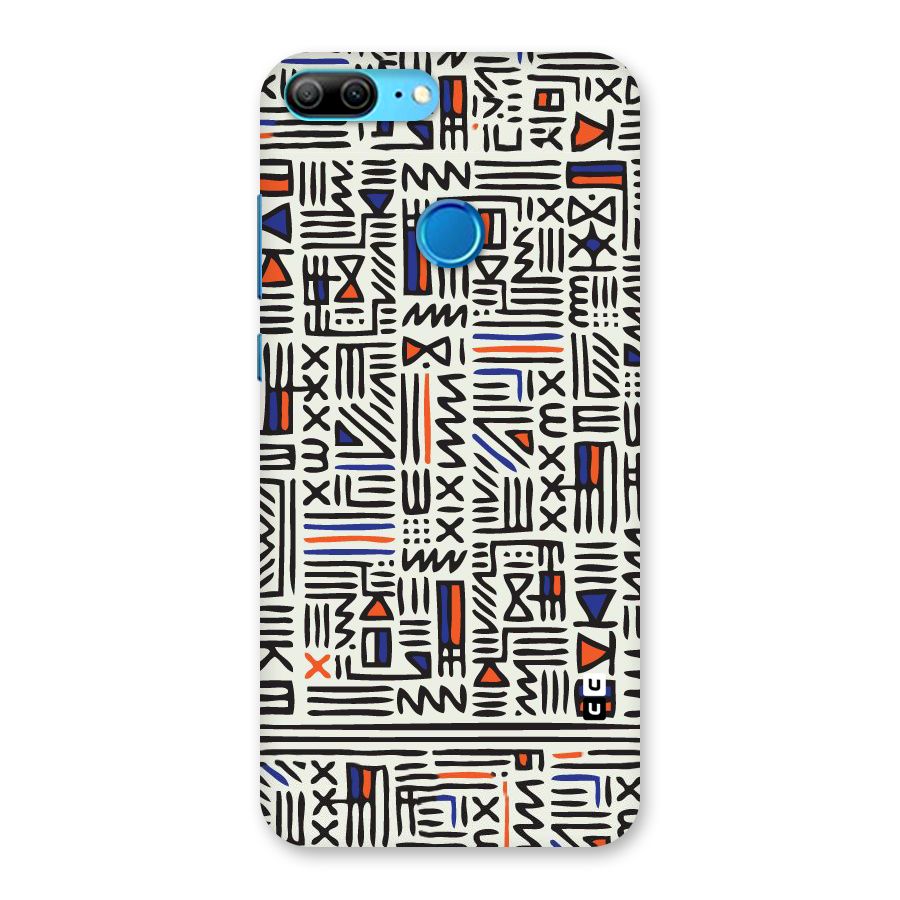 Orange Blue Number Back Case for Honor 9 Lite