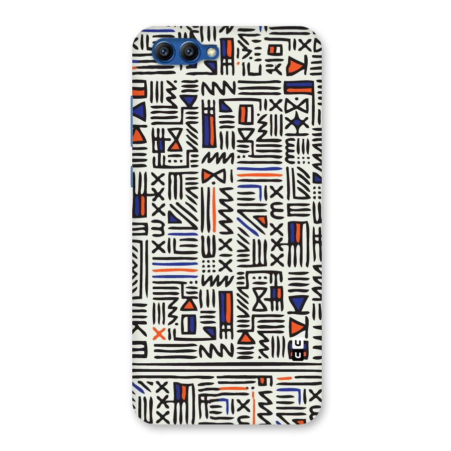 Orange Blue Number Back Case for Honor View 10