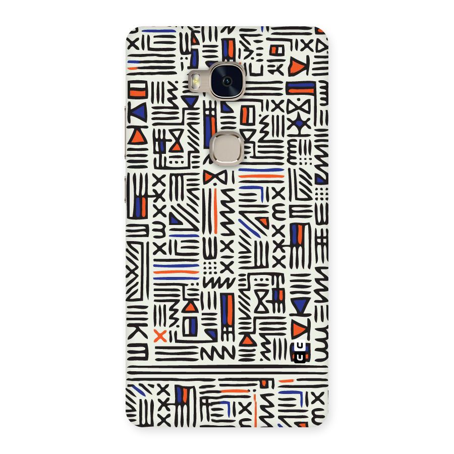 Orange Blue Number Back Case for Huawei Honor 5X