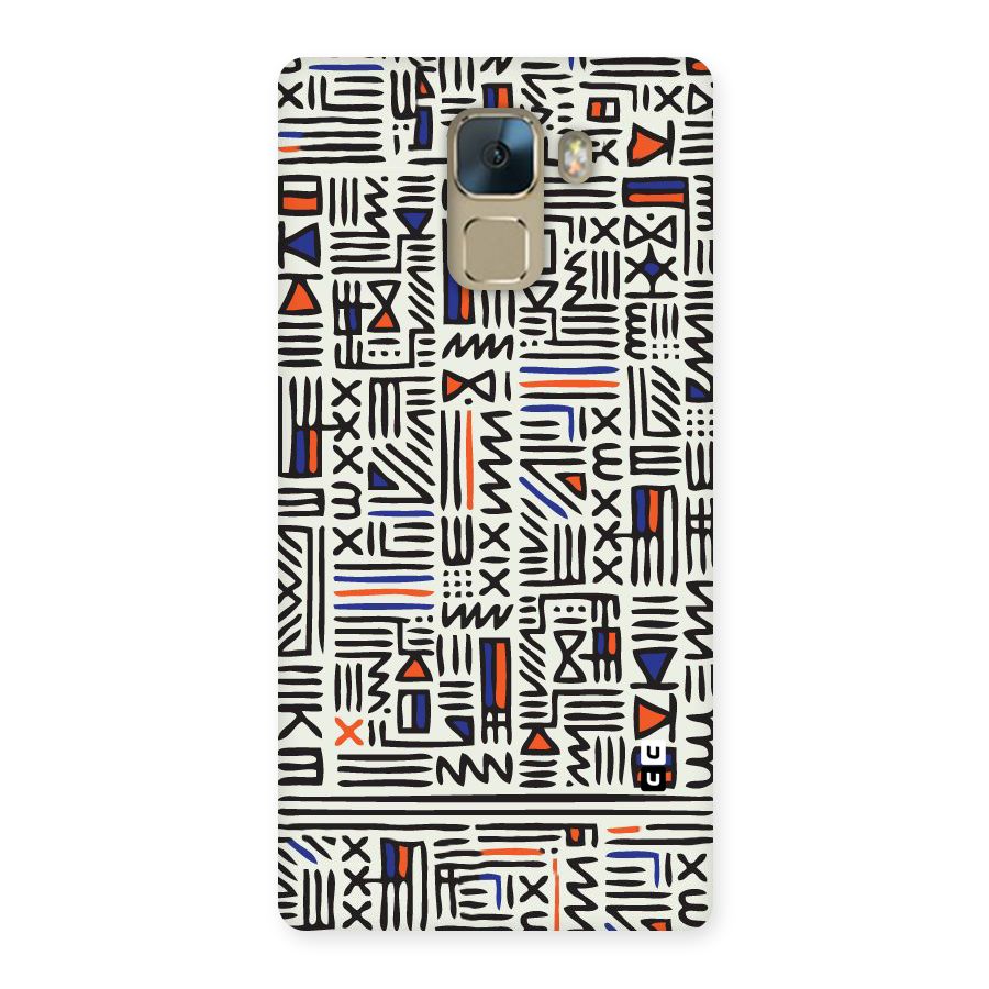 Orange Blue Number Back Case for Huawei Honor 7