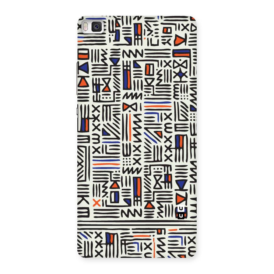 Orange Blue Number Back Case for Huawei P8