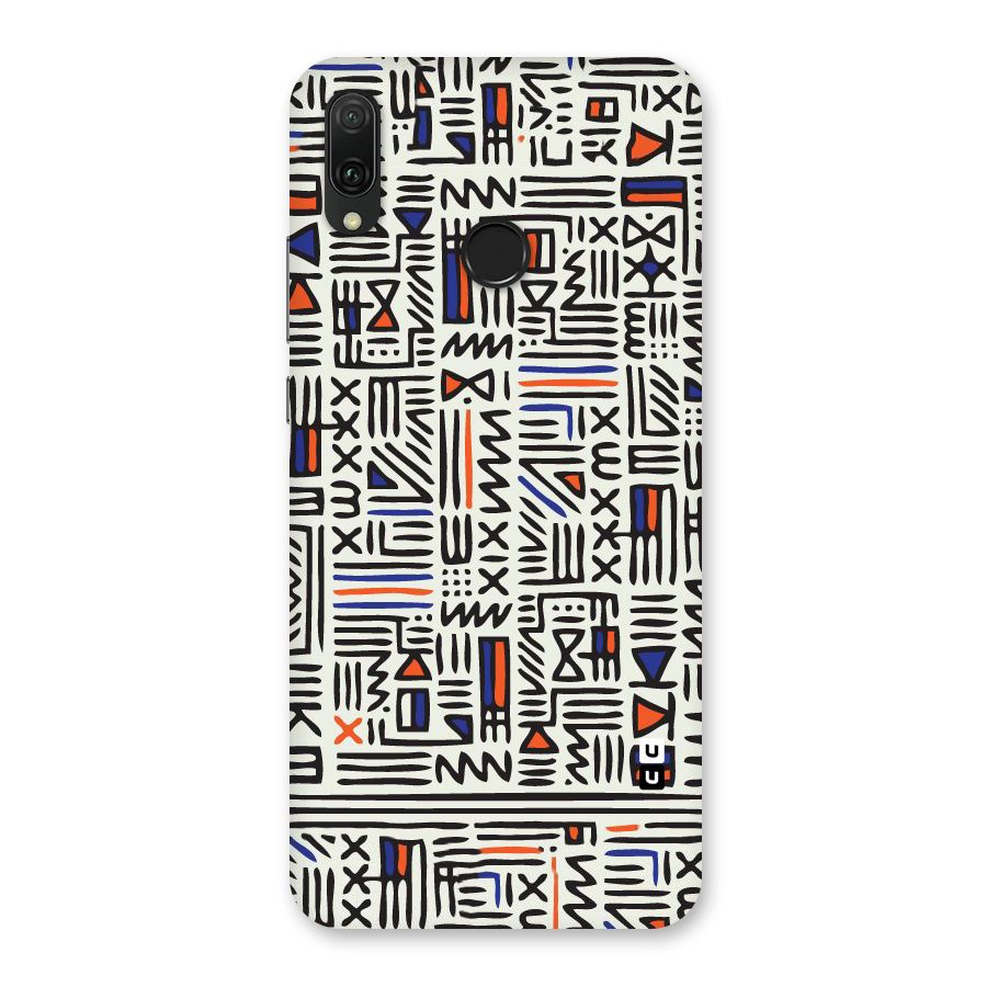 Orange Blue Number Back Case for Huawei Y9 (2019)