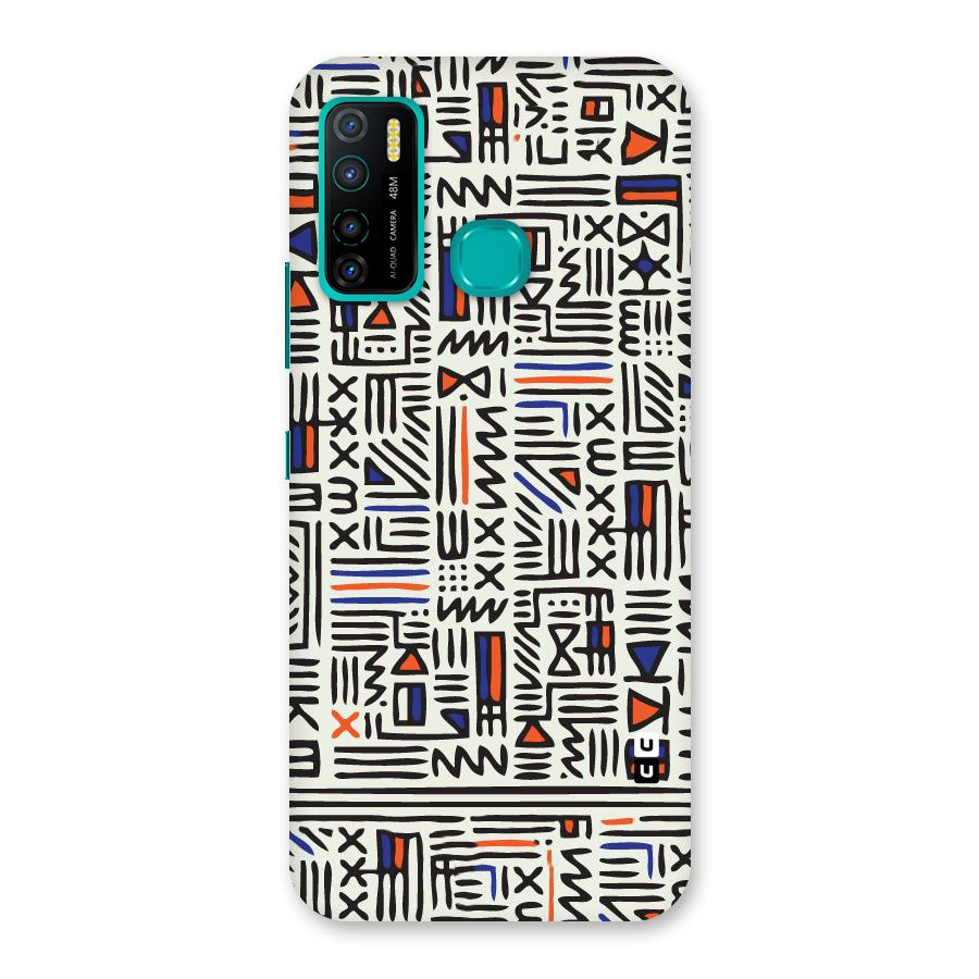 Orange Blue Number Back Case for Infinix Hot 9 Pro