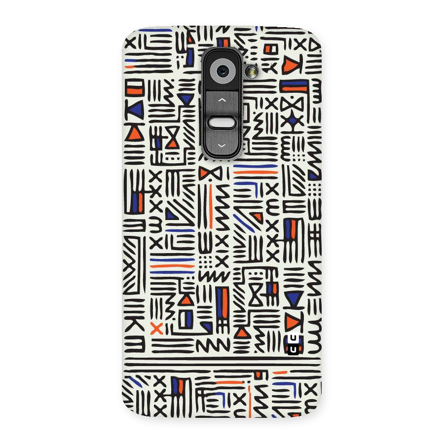 Orange Blue Number Back Case for LG G2