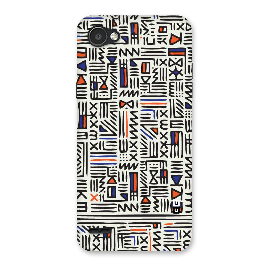 Orange Blue Number Back Case for LG Q6