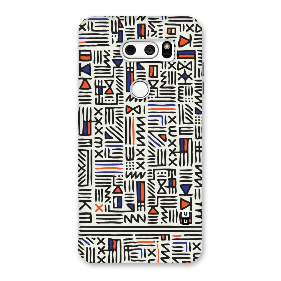 Orange Blue Number Back Case for LG V30