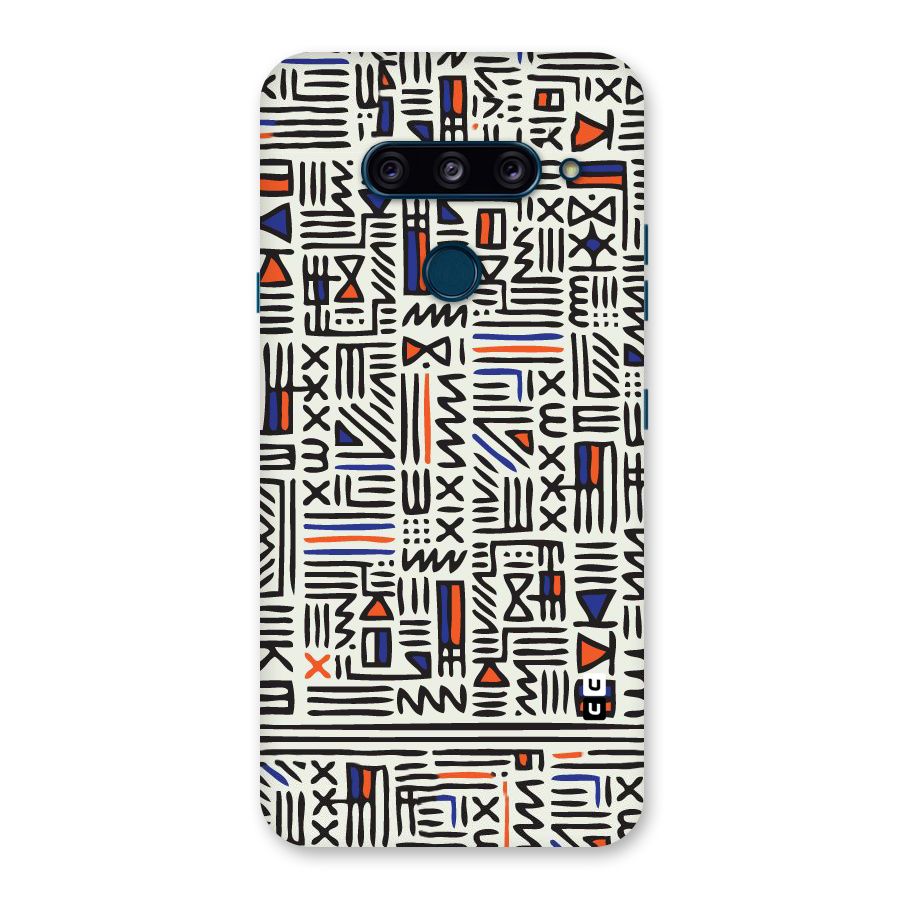 Orange Blue Number Back Case for LG  V40 ThinQ
