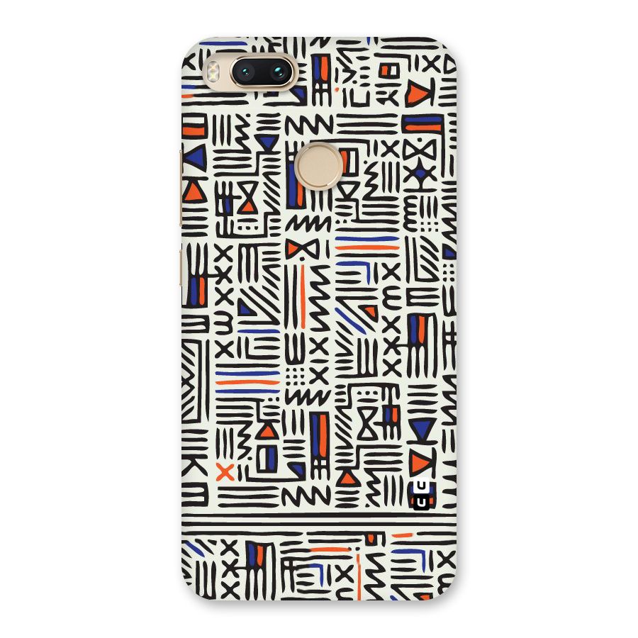 Orange Blue Number Back Case for Mi A1