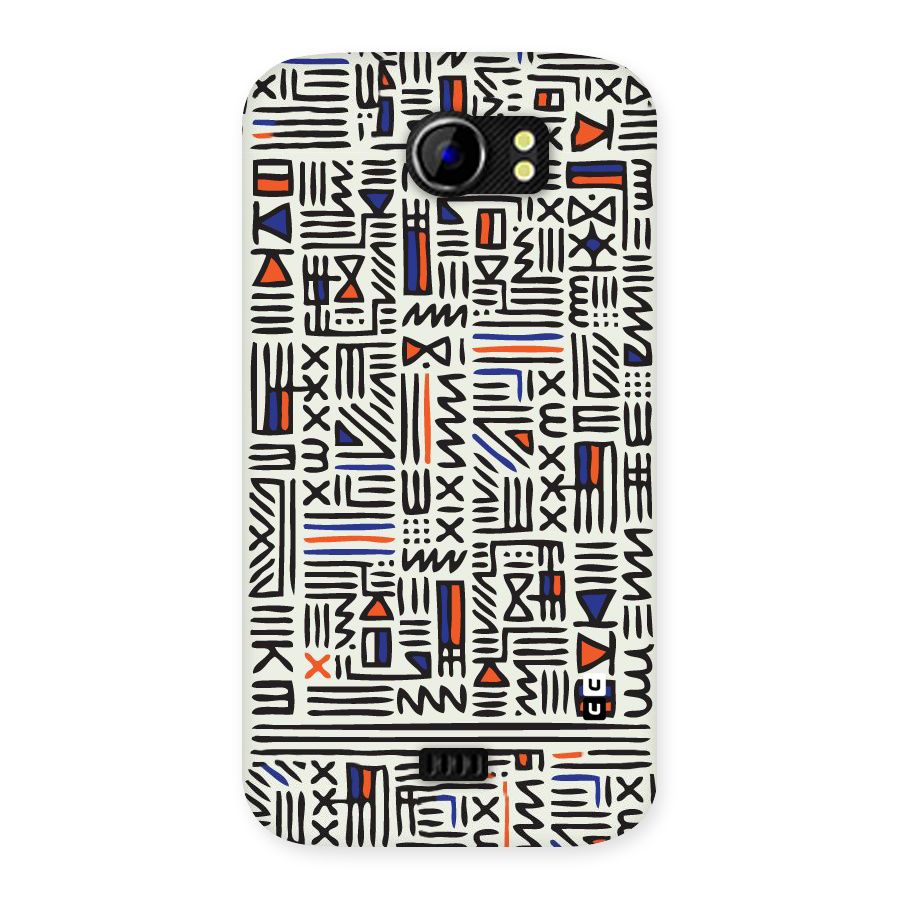 Orange Blue Number Back Case for Micromax Canvas 2 A110