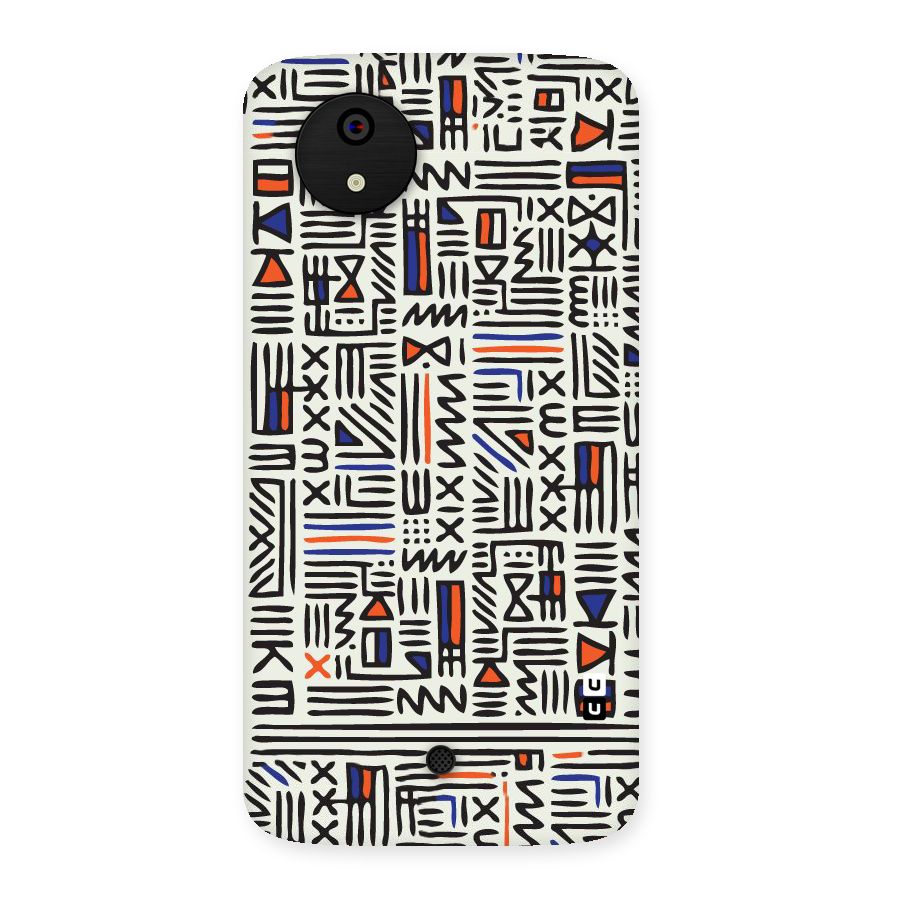 Orange Blue Number Back Case for Micromax Canvas A1