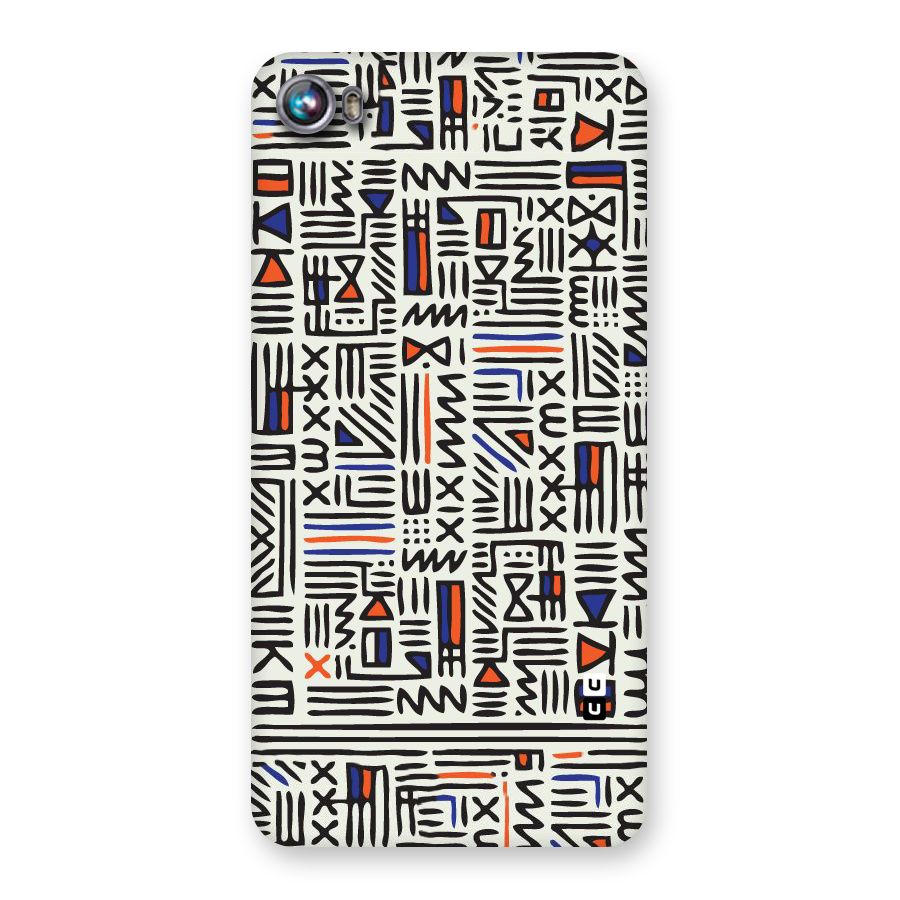 Orange Blue Number Back Case for Micromax Canvas Fire 4 A107