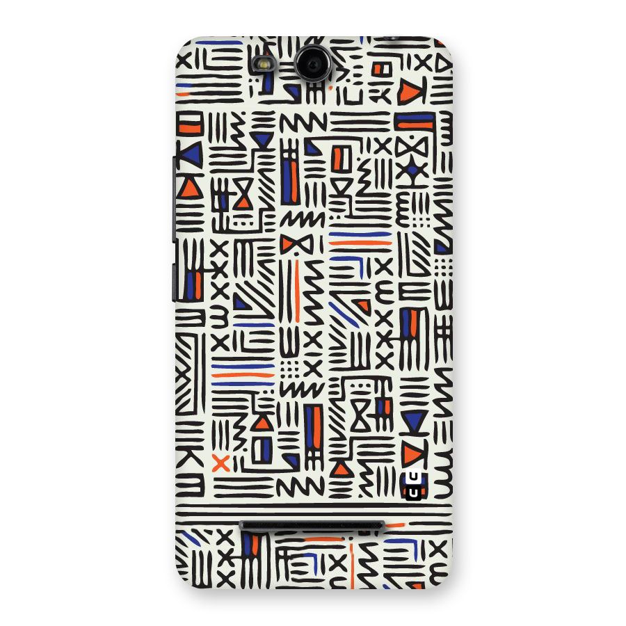 Orange Blue Number Back Case for Micromax Canvas Juice 3 Q392