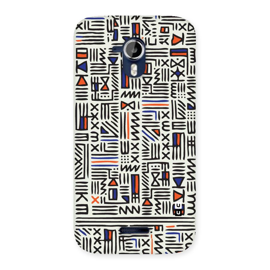 Orange Blue Number Back Case for Micromax Canvas Magnus A117