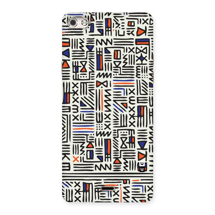 Orange Blue Number Back Case for Micromax Canvas Silver 5