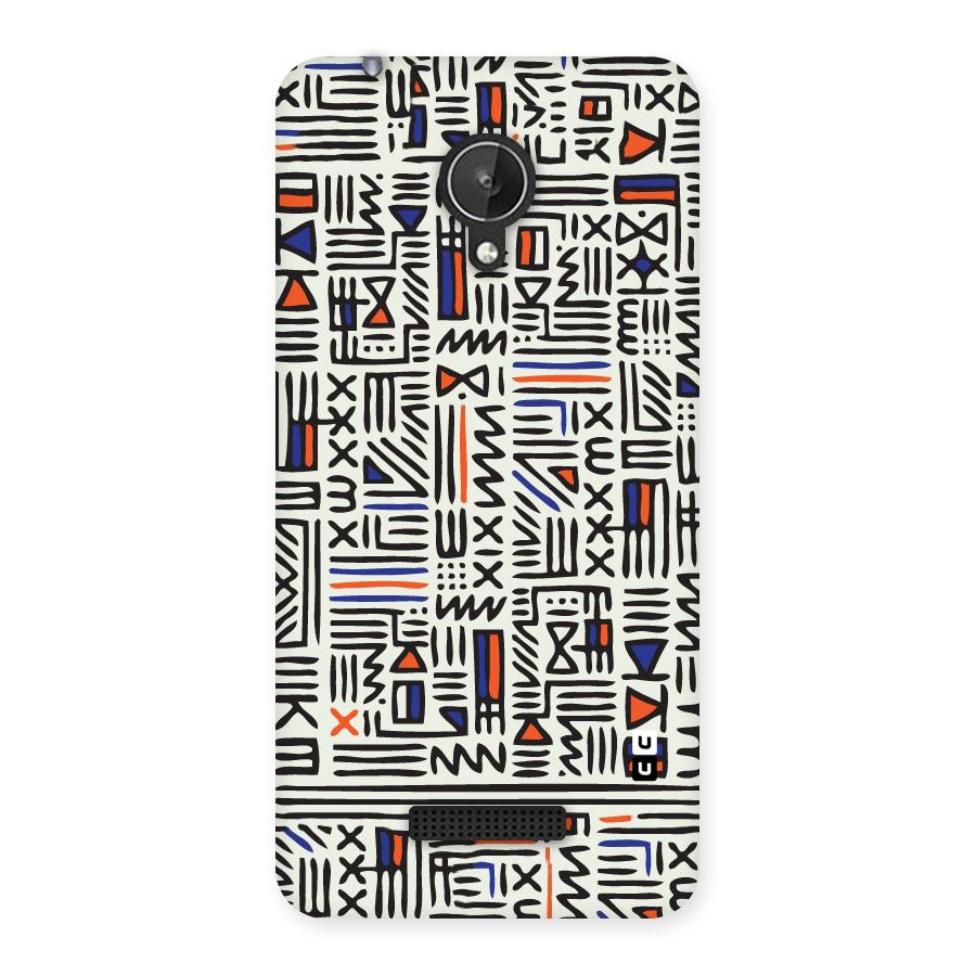 Orange Blue Number Back Case for Micromax Canvas Spark Q380