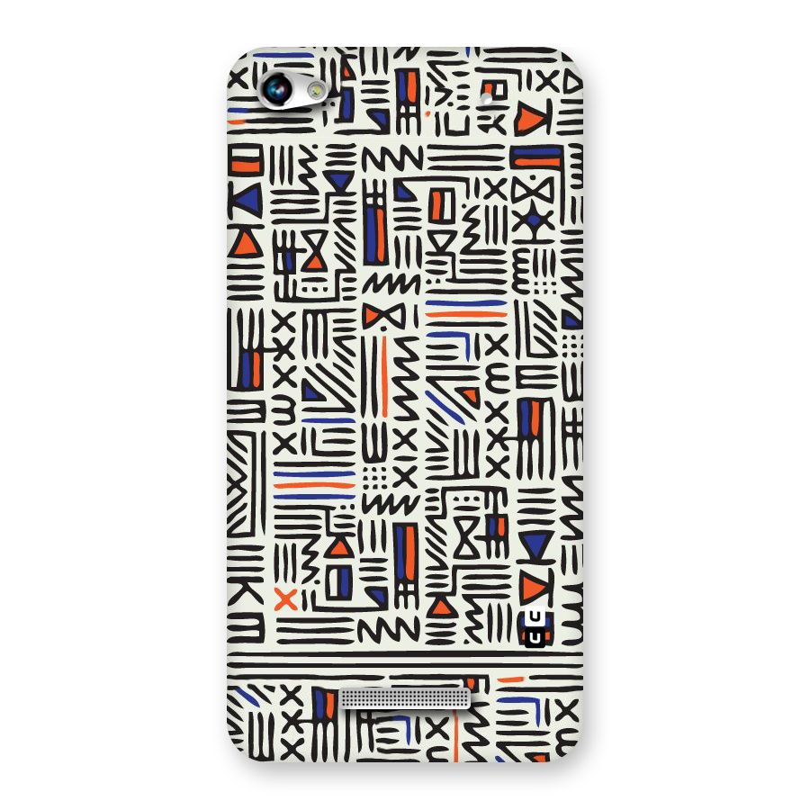 Orange Blue Number Back Case for Micromax Hue 2