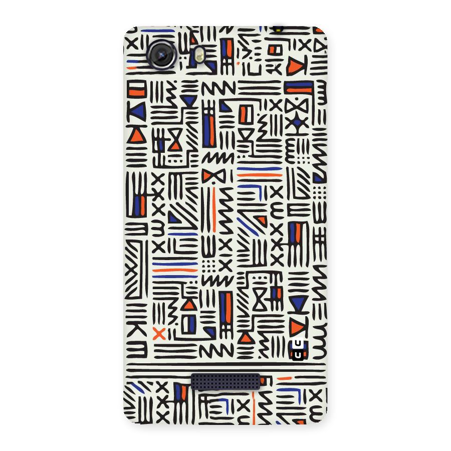 Orange Blue Number Back Case for Micromax Unite 3