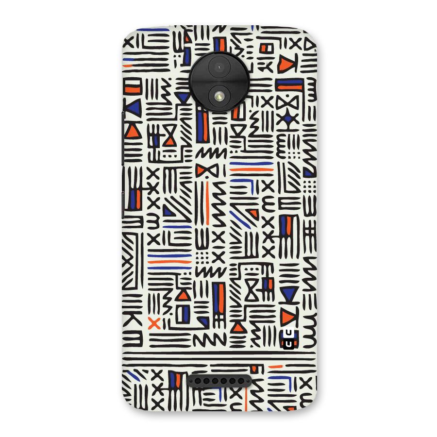 Orange Blue Number Back Case for Moto C