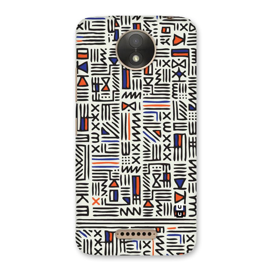 Orange Blue Number Back Case for Moto C Plus