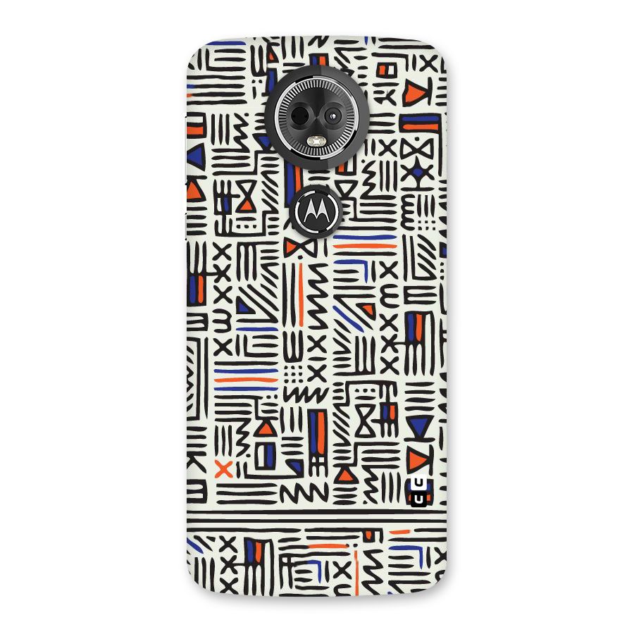 Orange Blue Number Back Case for Moto E5 Plus