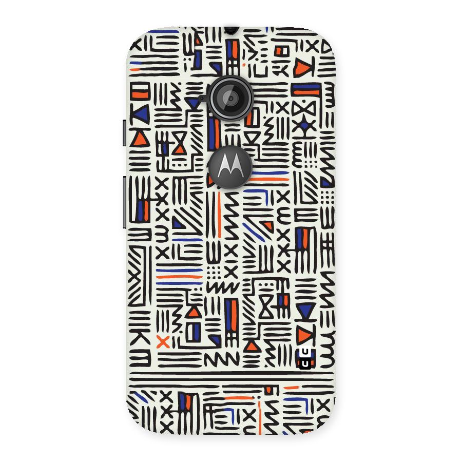 Orange Blue Number Back Case for Moto E 2nd Gen