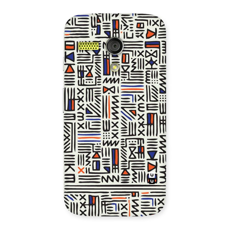 Orange Blue Number Back Case for Moto G