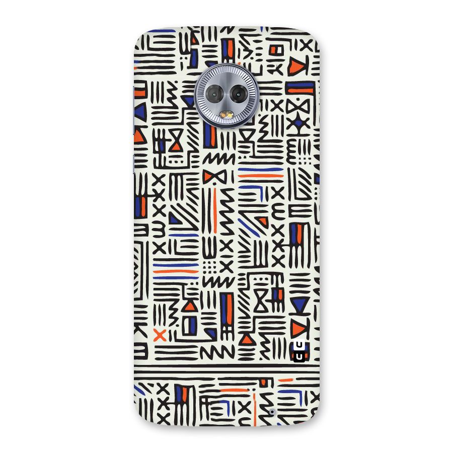 Orange Blue Number Back Case for Moto G6 Plus