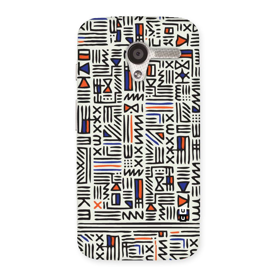 Orange Blue Number Back Case for Moto X