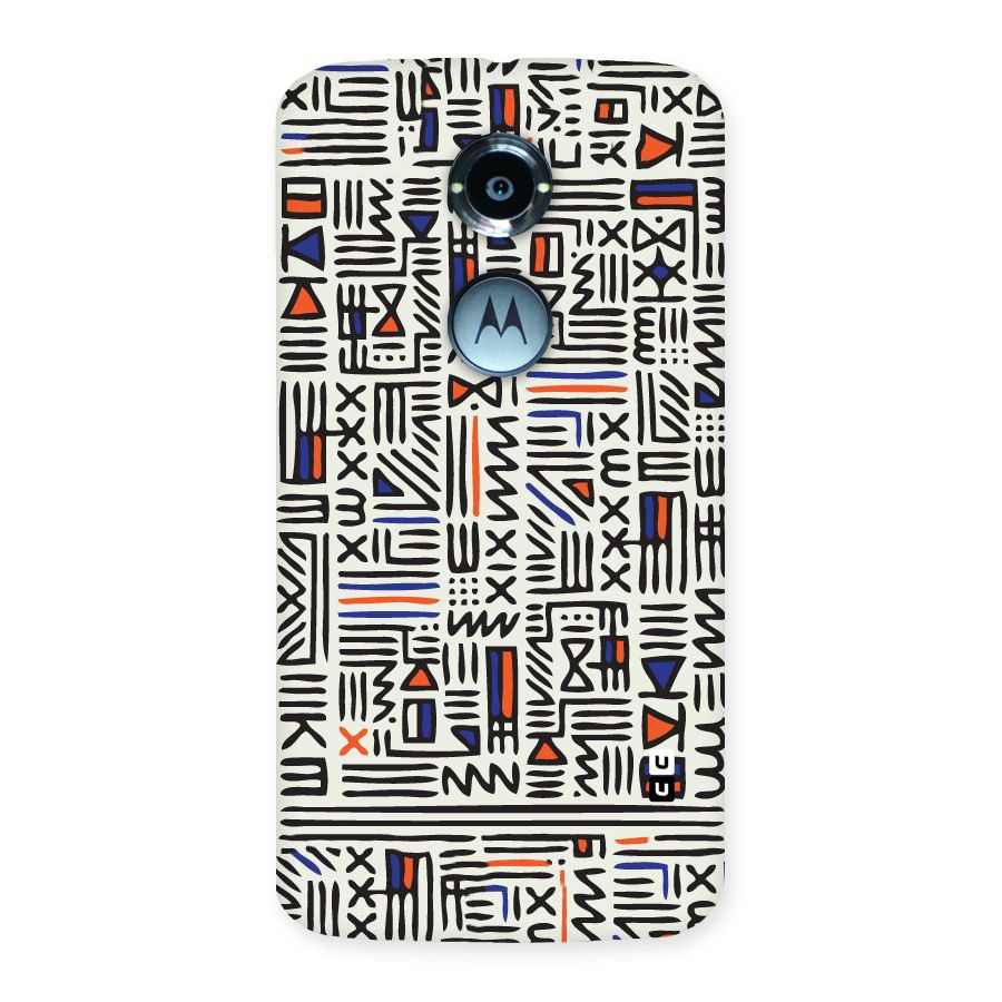 Orange Blue Number Back Case for Moto X 2nd Gen