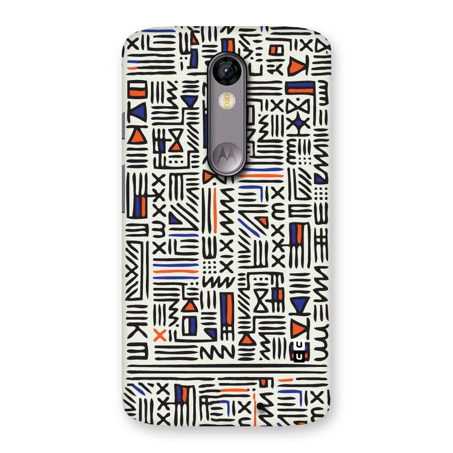 Orange Blue Number Back Case for Moto X Force