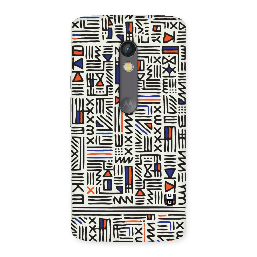 Orange Blue Number Back Case for Moto X Play
