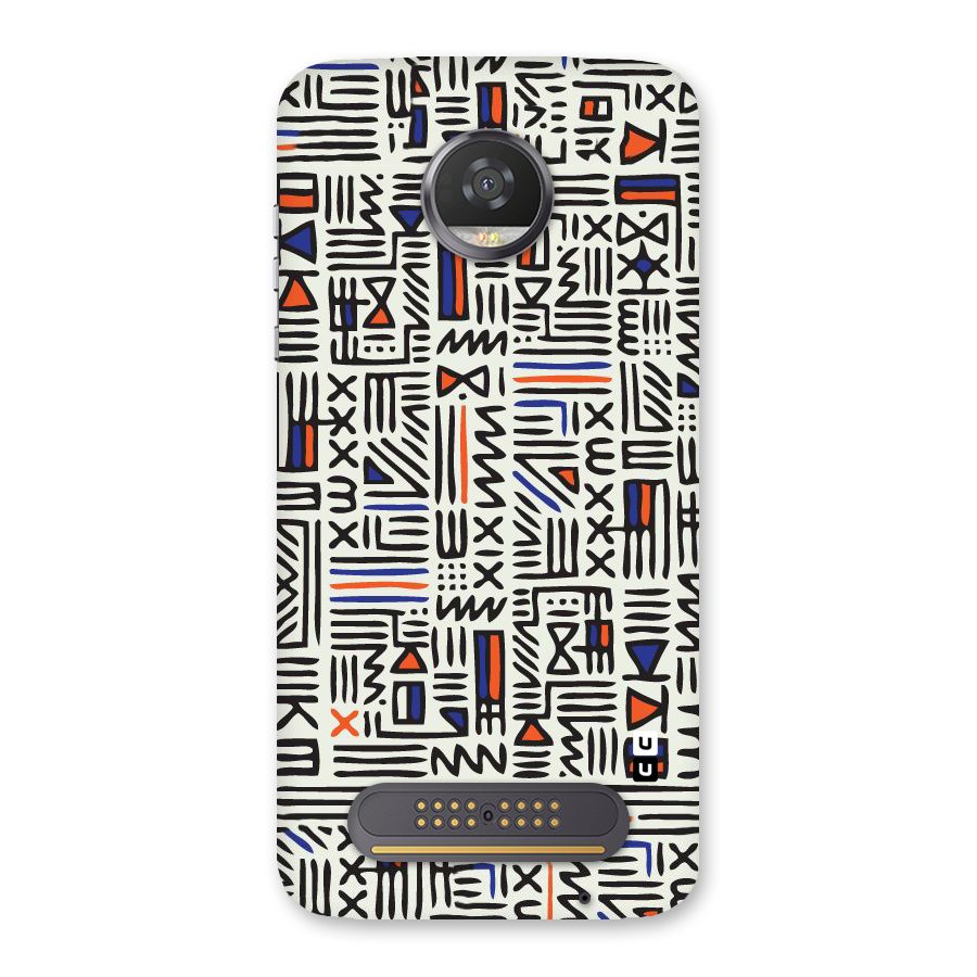 Orange Blue Number Back Case for Moto Z2 Play