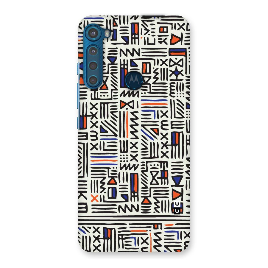 Orange Blue Number Back Case for Motorola One Fusion Plus