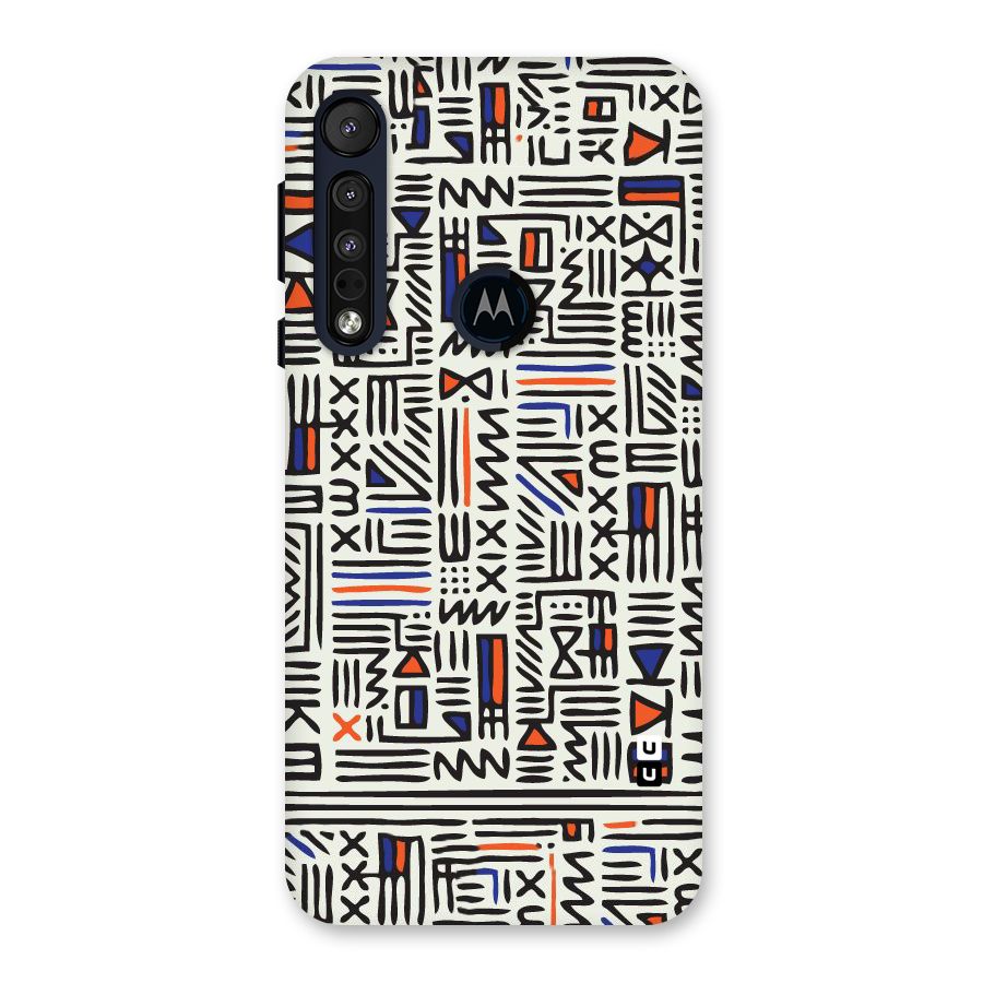 Orange Blue Number Back Case for Motorola One Macro
