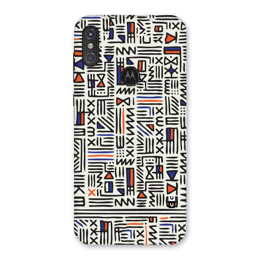 Orange Blue Number Back Case for Motorola One Power