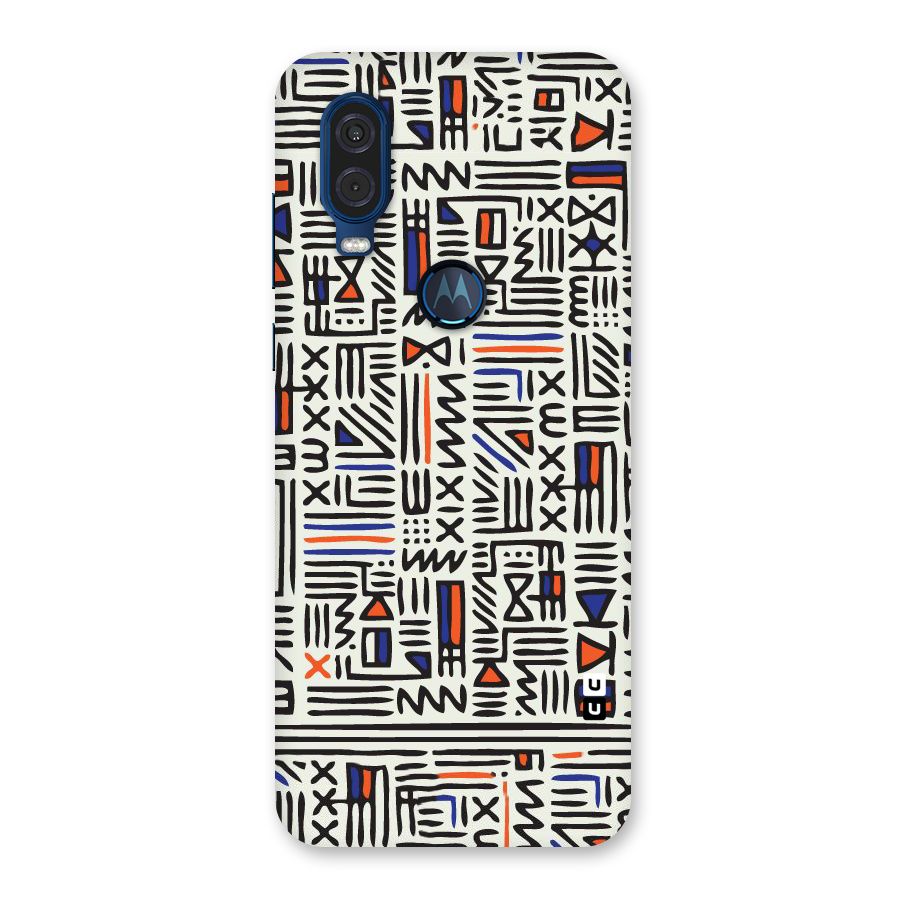 Orange Blue Number Back Case for Motorola One Vision