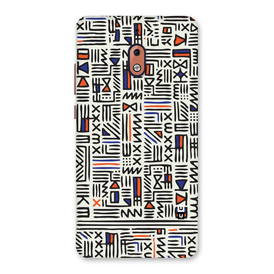 Orange Blue Number Back Case for Nokia 2.1