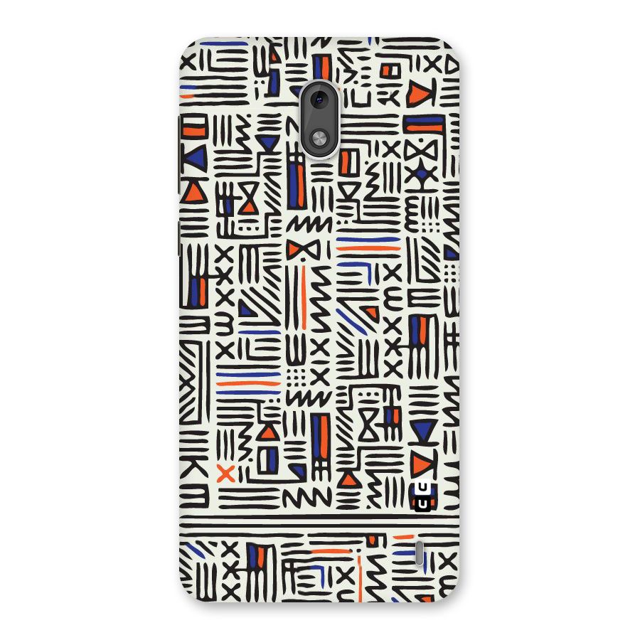 Orange Blue Number Back Case for Nokia 2