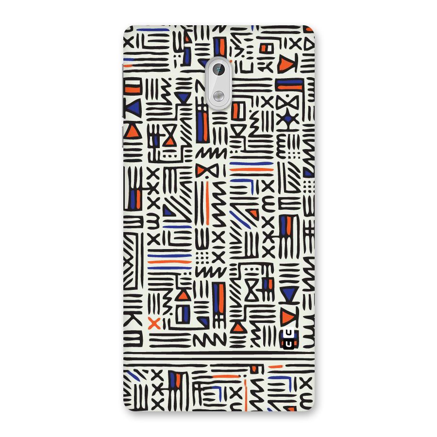 Orange Blue Number Back Case for Nokia 3