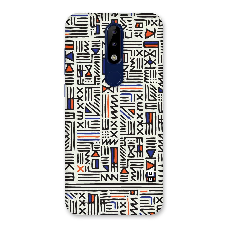 Orange Blue Number Back Case for Nokia 5.1 Plus