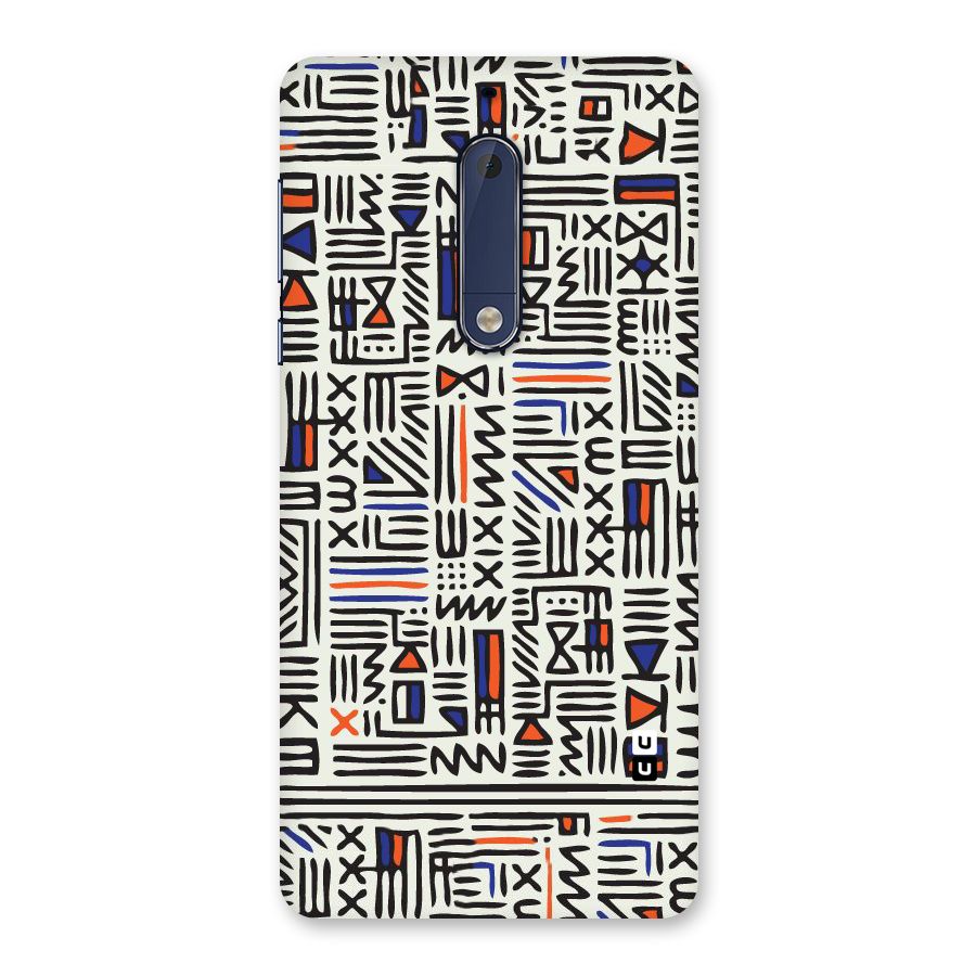 Orange Blue Number Back Case for Nokia 5